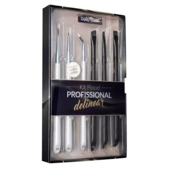 Kit WB700 com 6 pincéis profissionais para delinear Macrilan - Linha W