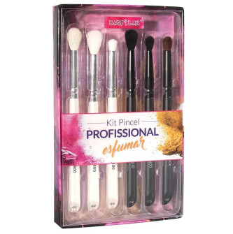 Kit WB800 com 6 pincéis profissionais para esfumar Macrilan - Linha W